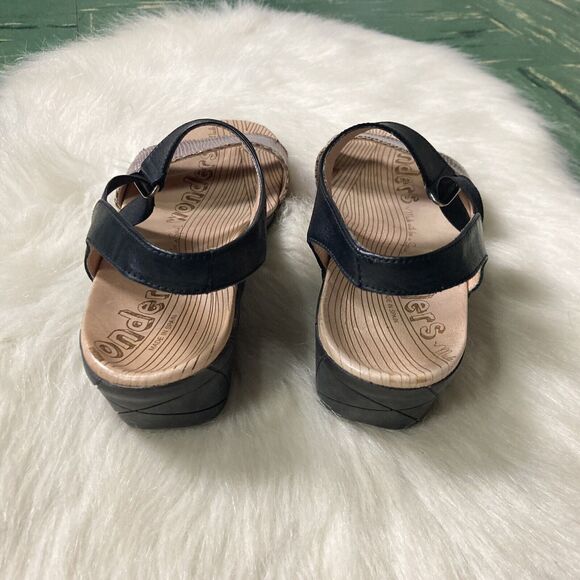 WONDERS Spain Leather Slingback Ankle Strap Snake Slide Sandal 39 EU US 8 Shoe - Picture 6 of 8